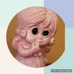1973 Wallace Berrie & Co pink girl statue decor